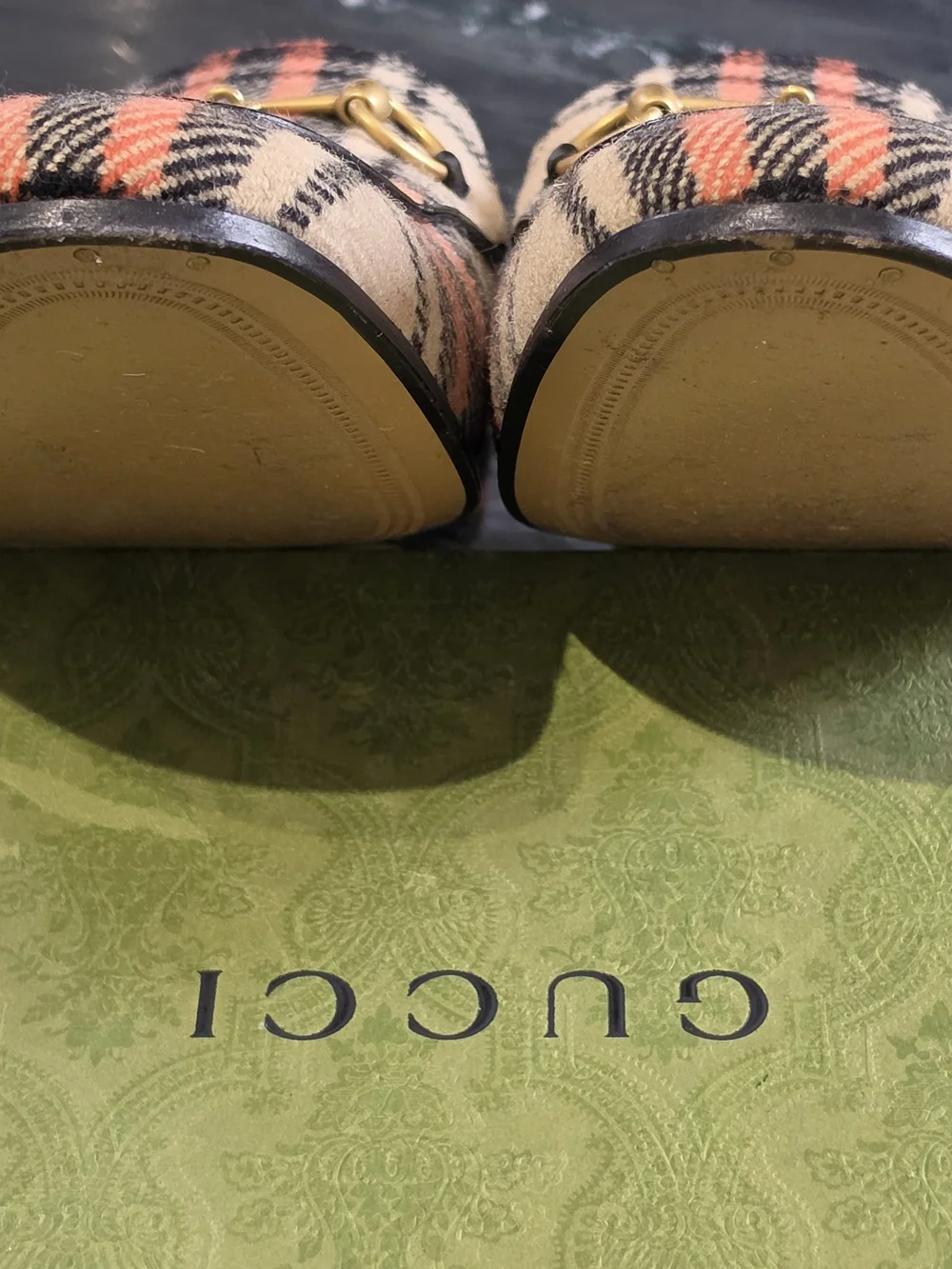 Gucci Jordaan Wool Plaid Loafers, 12 - Picture 9 of 10